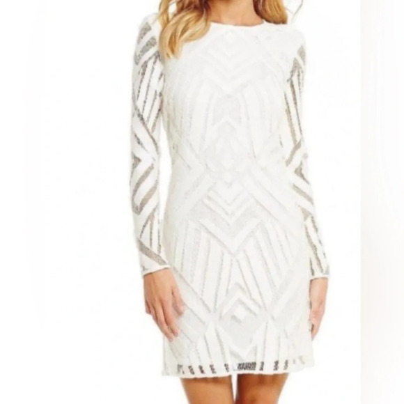 Dkny Dresses & Skirts - DKNY White Crochet Long Sleeve Dress size 6